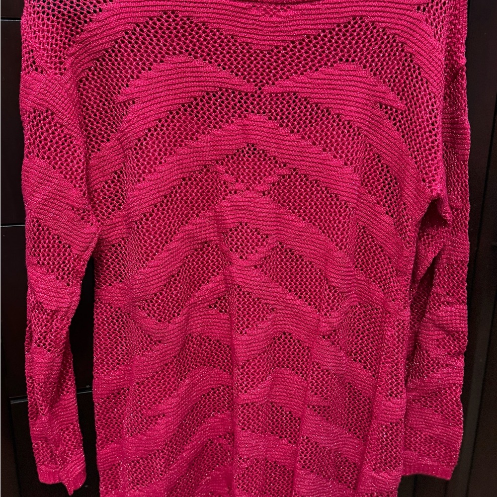 Knitted sweater hot pink